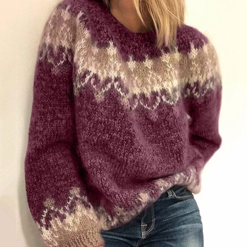Charles™ | Cozy Knit Sweater Sweater Belleza & Glamour Wine Red S