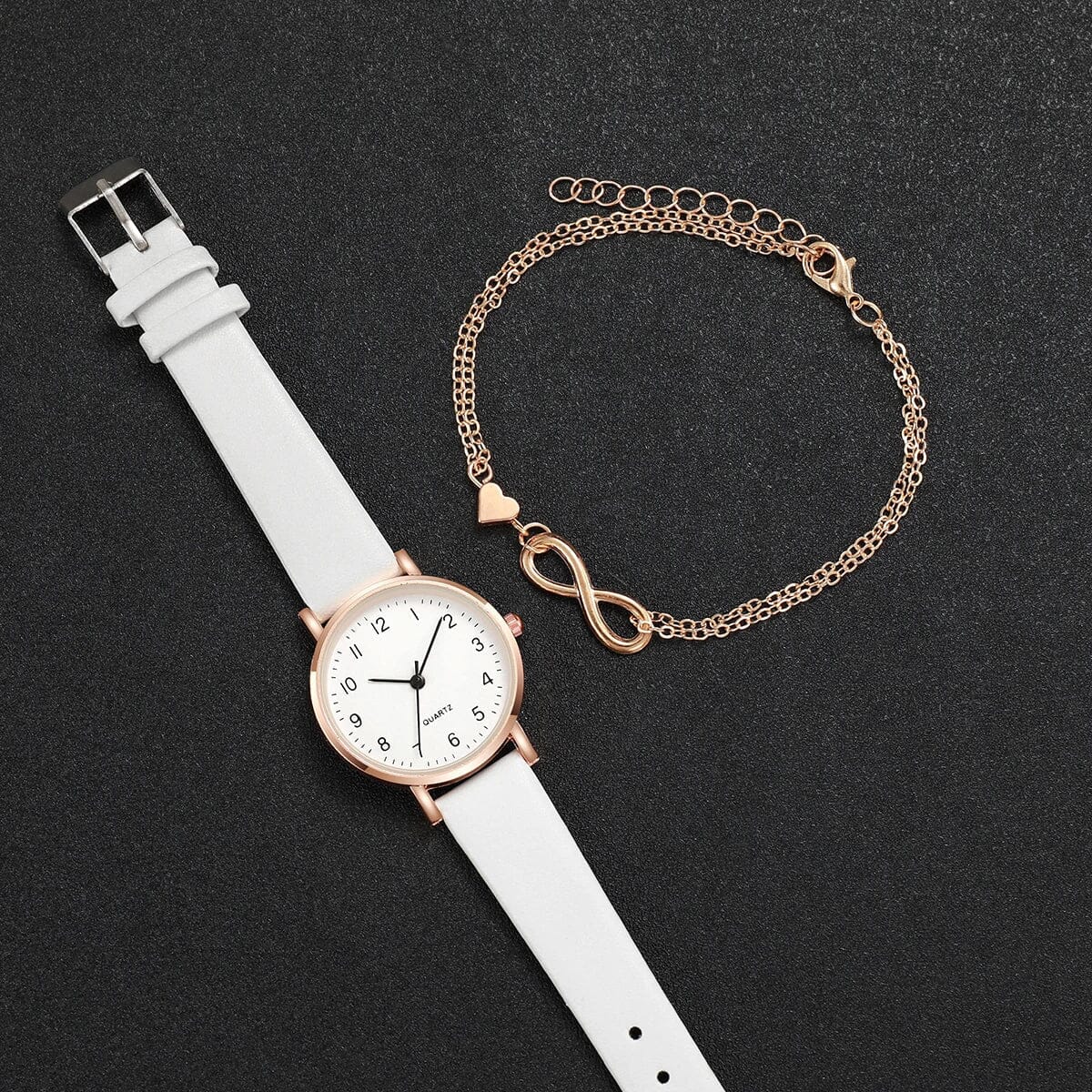 Leather strap watch + Gift Belleza & Glamour