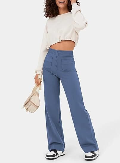Lily™ | High-Waist Casual Pants women pants Belleza & Glamour Light Blue S
