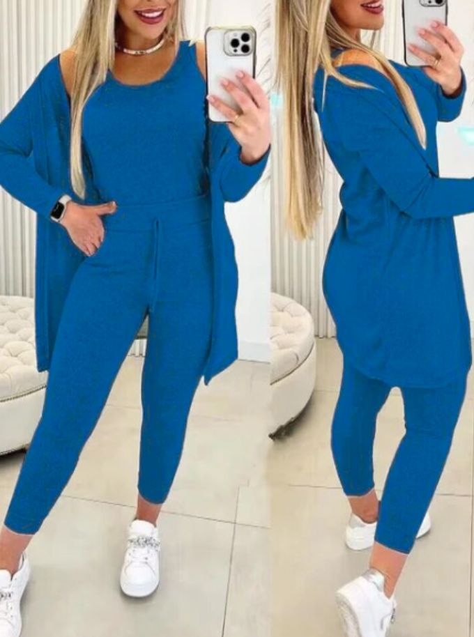 Nova | Relaxed 3-Piece Set Outfit Sets Belleza & Glamour Blue S