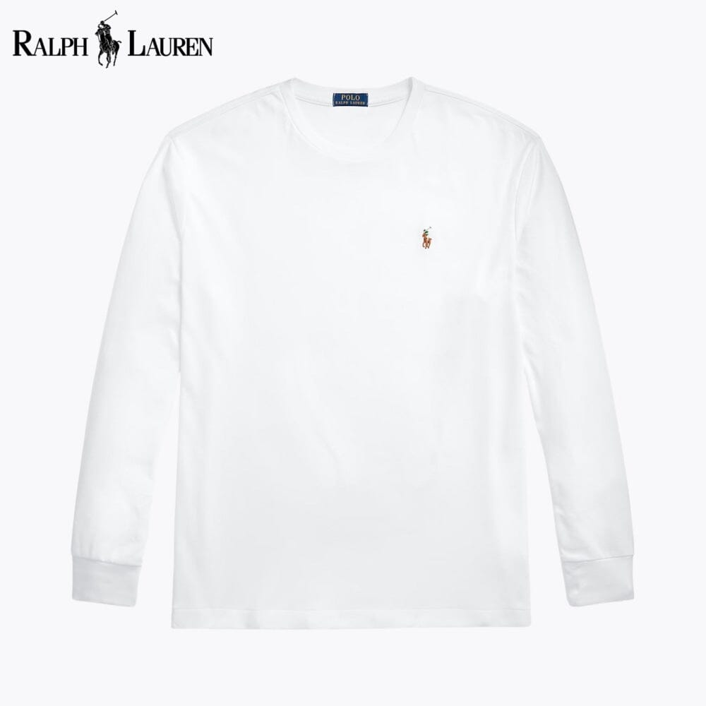 RL Classic Fit Soft Cotton Crewneck T-Shirt RL Classic Fit Soft Cotton Crewneck T-Shirt Slate Crown White S