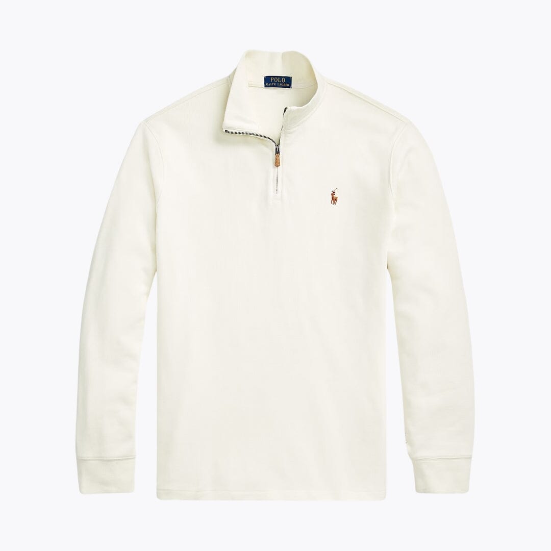RL Estate-Rib Quarter-Zip Pullover RL Estate-Rib Quarter-Zip Pullover Slate Crown Parchment Cream S
