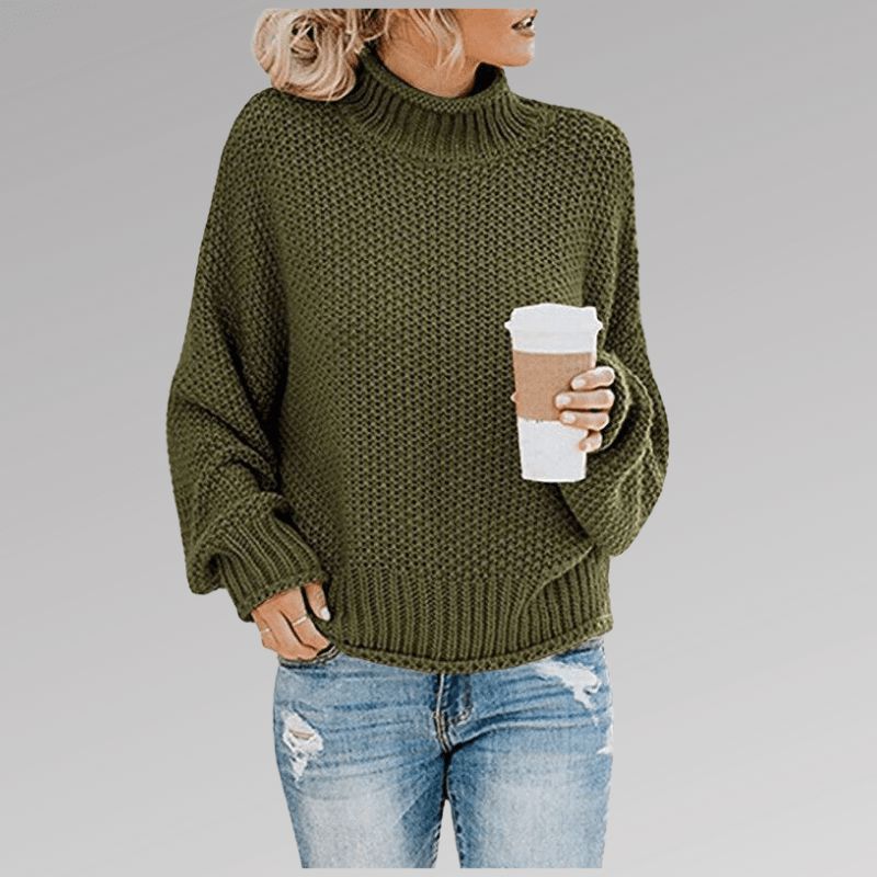 Abigail™ | Knitted Jumper Sweater Belleza & Glamour Dark Green S 