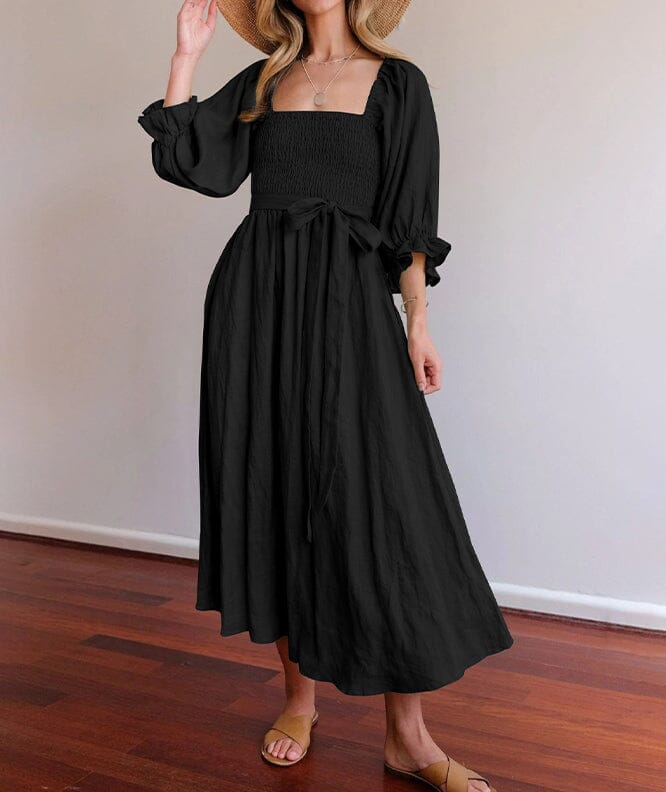 Amelia | Effortless Summer Dress Dress Belleza & Glamour Black S 