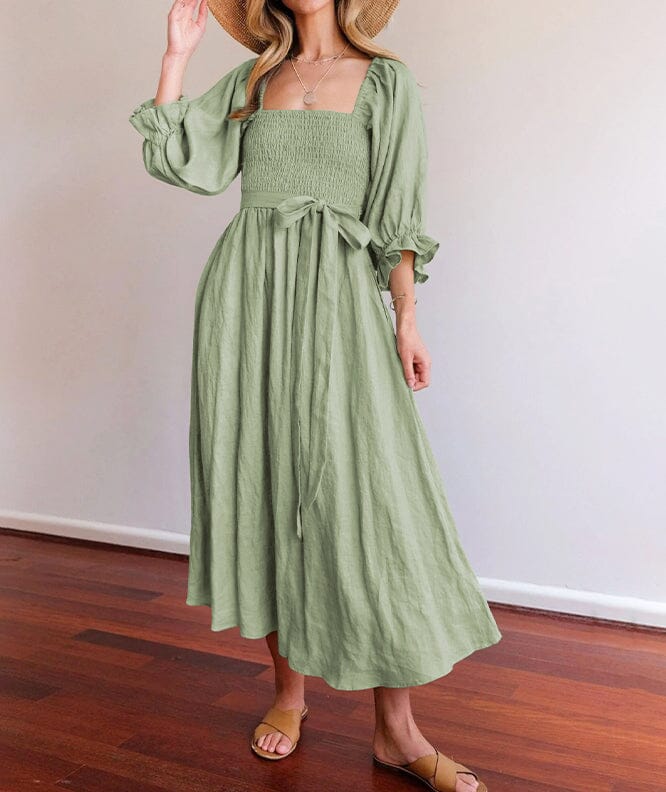 Amelia | Effortless Summer Dress Dress Belleza & Glamour Green S 
