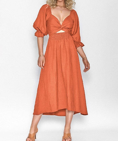 Amelia | Effortless Summer Dress Dress Belleza & Glamour Orange S 