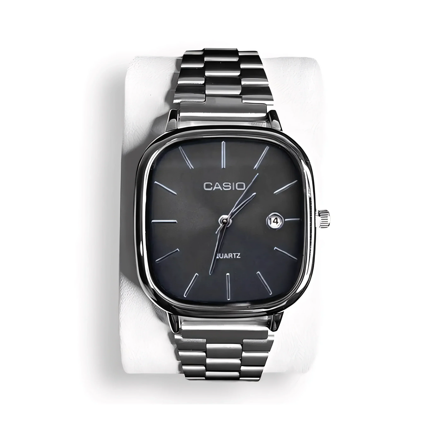 C A S I O Luxurious 36mm Watch - Water Resistant | Transferred steel Relógio CASIO Luxurious 36mm - Unissex Resistente à água | Aço Inoxidável Belleza & Glamour Black & Silver 