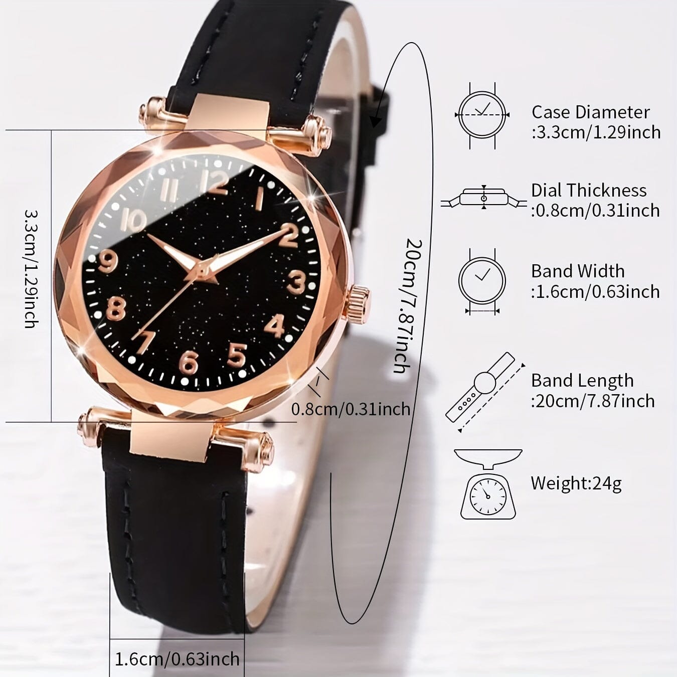 Casual Elegance Set - Quartz Watch with PU Leather Strap and Bracelet Belleza & Glamour 