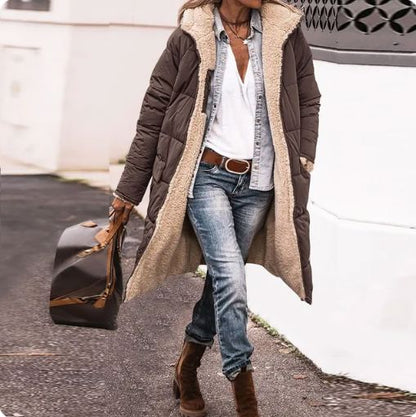 CosyChic Bliss Long Coat Belleza & Glamour Coffee S 