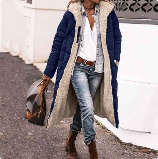 CosyChic Bliss Long Coat Belleza & Glamour Navy Blue S 