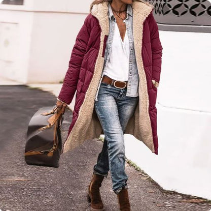 CosyChic Bliss Long Coat Belleza & Glamour Whine Red S 