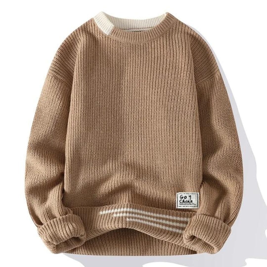 Davis™ - Cozy Knit Sweater Sweater Belleza & Glamour Brown M 