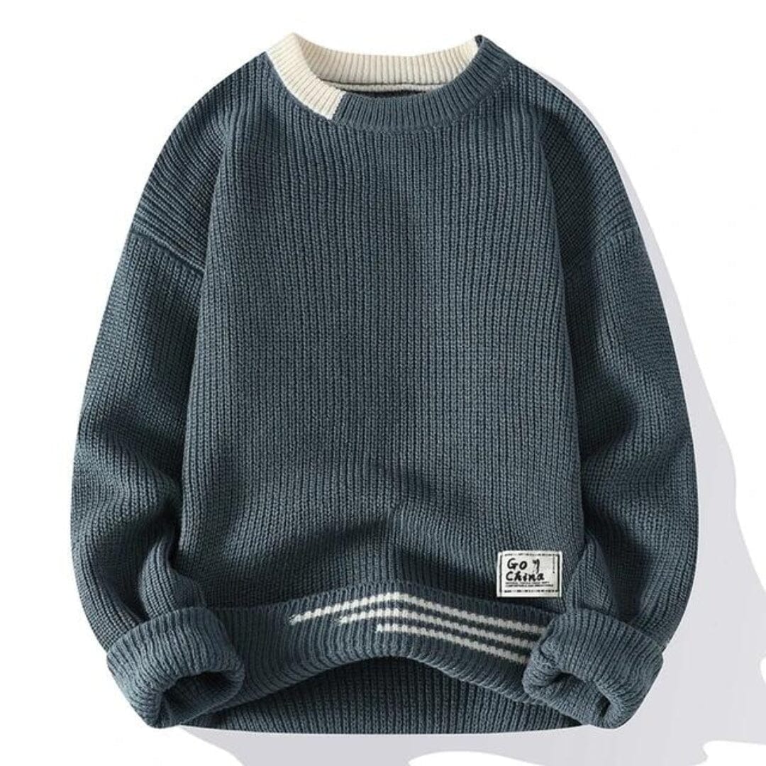 Davis™ - Cozy Knit Sweater Sweater Belleza & Glamour Gray M 