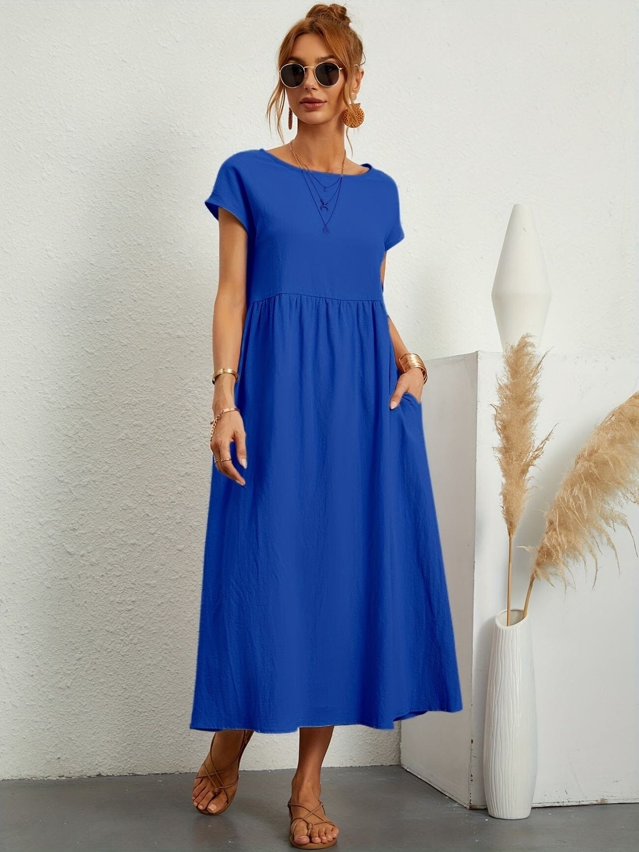 Emma-Casual Dress Dress Belleza & Glamour Blue S 