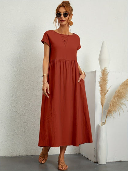 Emma-Casual Dress Dress Belleza & Glamour Rust S 