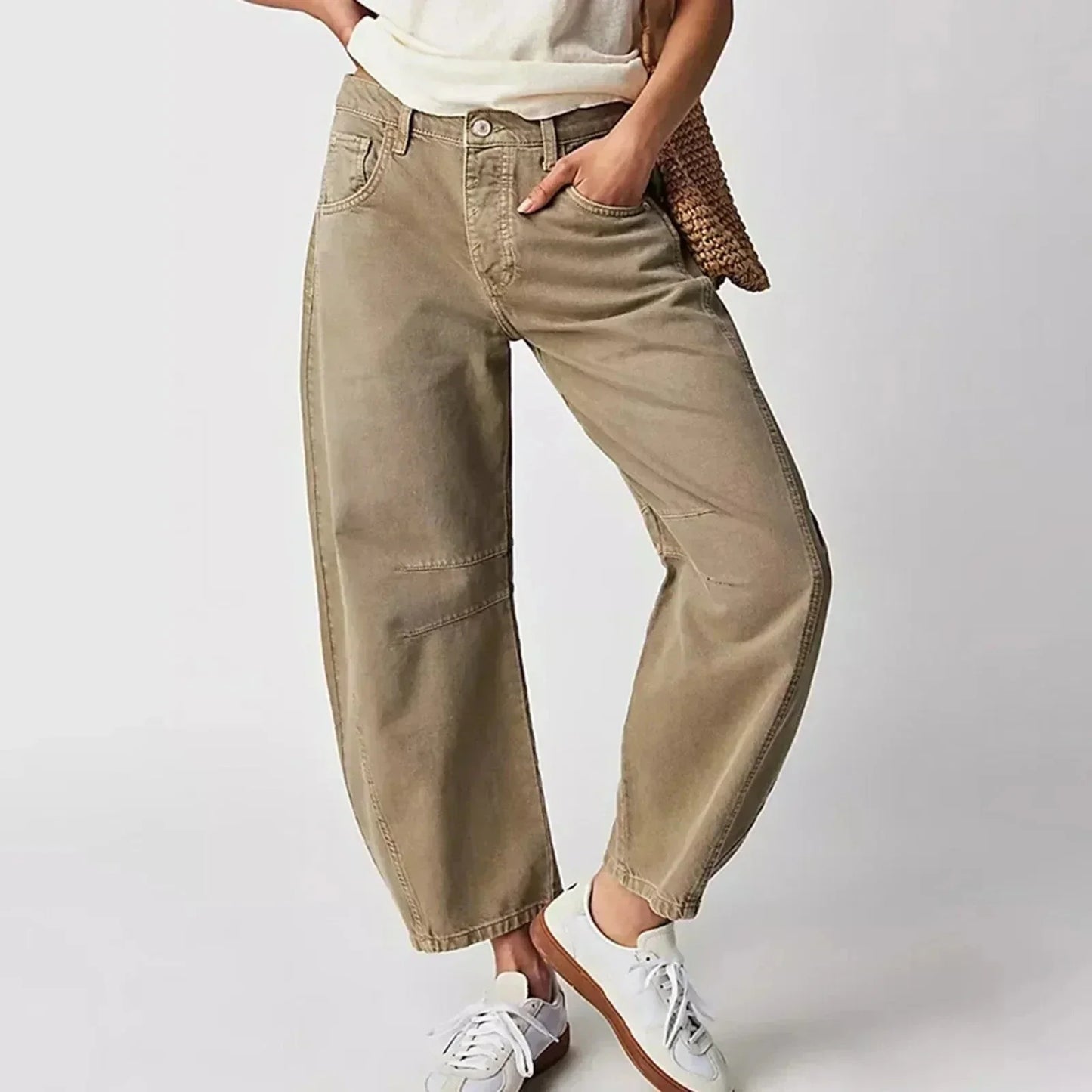 Emma | Stylish Wide-Leg Jeans Belleza & Glamour Beige XS 