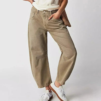 Emma | Stylish Wide-Leg Jeans Belleza & Glamour Beige XS 