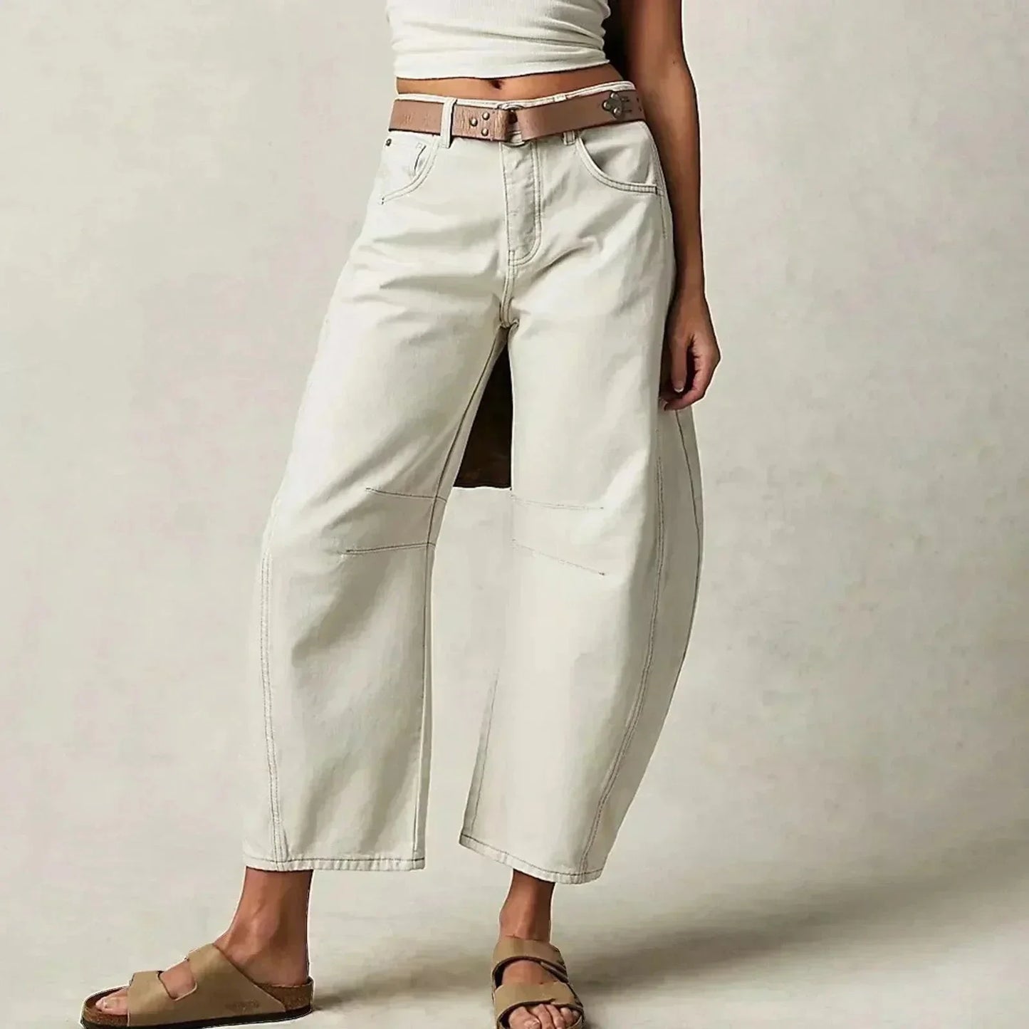Emma | Stylish Wide-Leg Jeans Belleza & Glamour White XS 