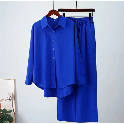 George™ | Vintage Pants Set Dresses Belleza & Glamour Blue S 