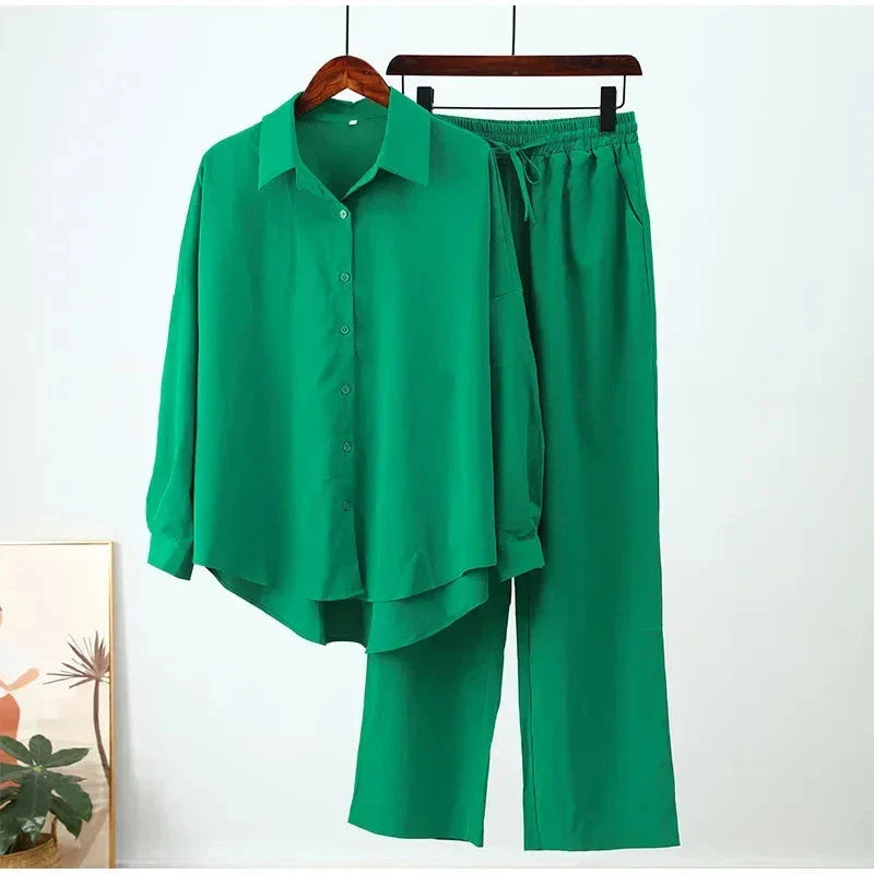 George™ | Vintage Pants Set Dresses Belleza & Glamour Green S 