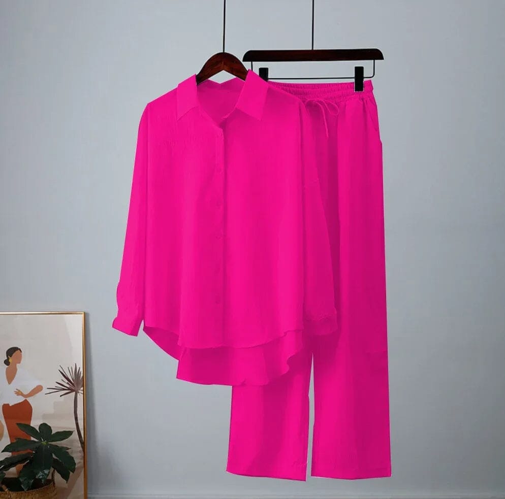 George™ | Vintage Pants Set Dresses Belleza & Glamour Rose Red S 