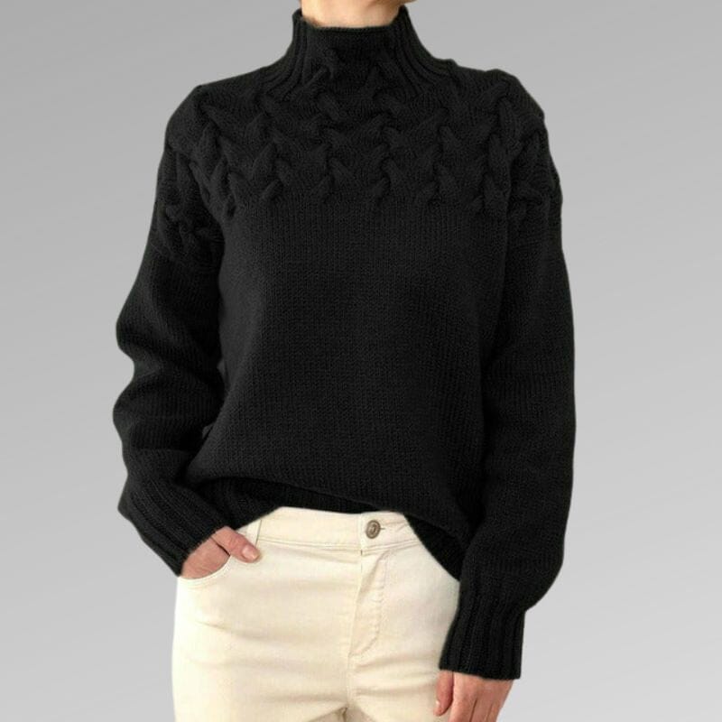 Grace-Elegant Sweater Sweater Belleza & Glamour Black S 