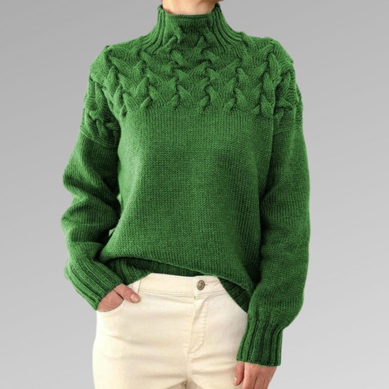 Grace-Elegant Sweater Sweater Belleza & Glamour Green S 