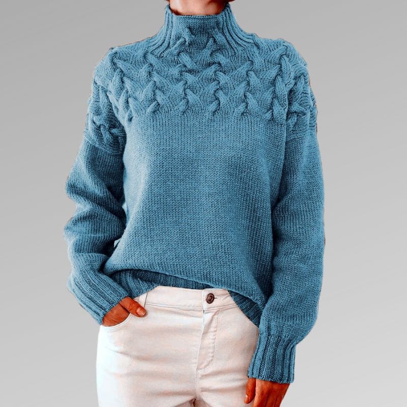 Grace-Elegant Sweater Sweater Belleza & Glamour Sky blue S 