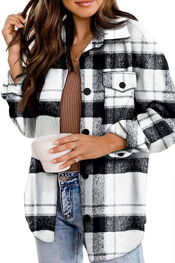 Harper™- Plaid Flannel Shirt Belleza & Glamour Plaid Black S 