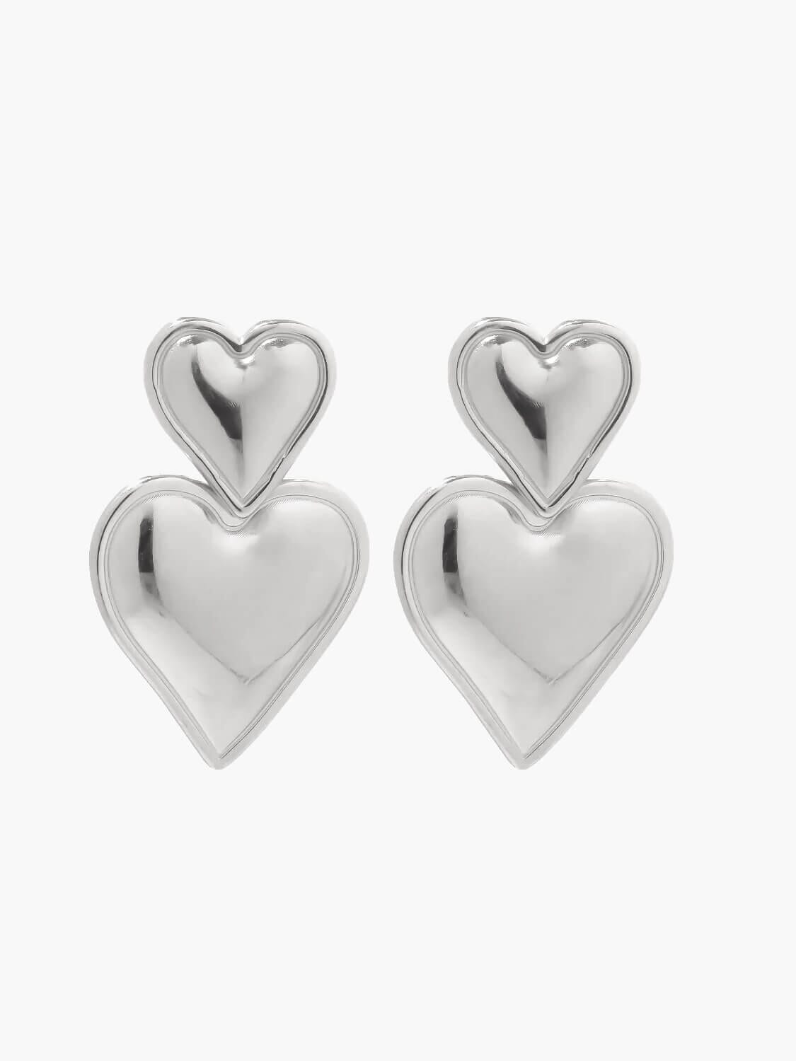 Heart Heart Earrings Belleza & Glamour silver 