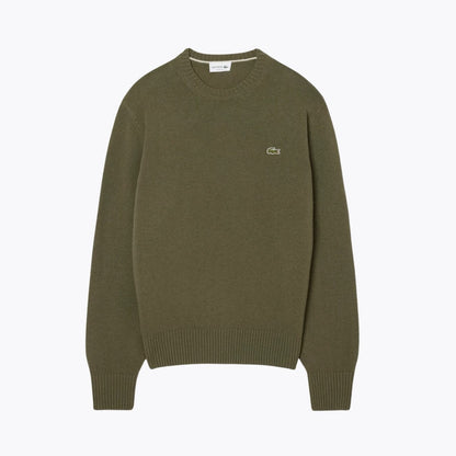LC Carded Wool Crew Neck Sweater LC Carded Wool Crew Neck Sweater Slate Crown Khaki green S 