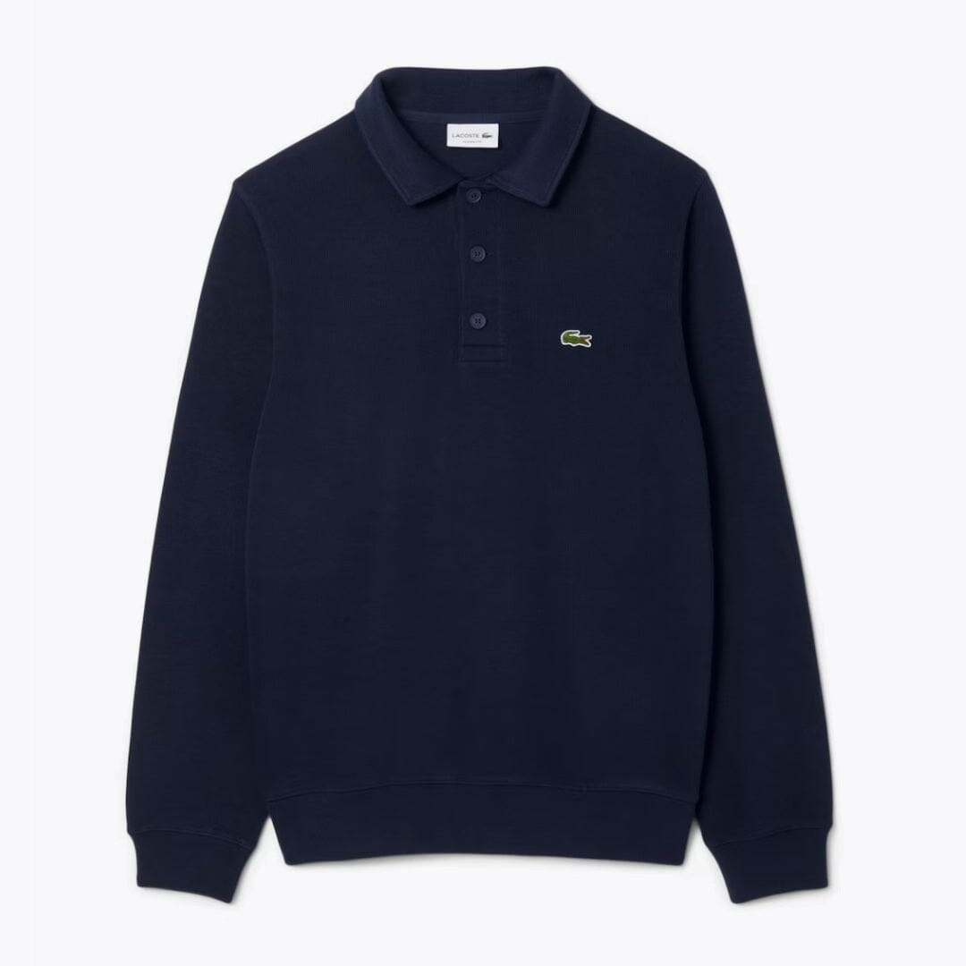 LC Ribbed Cotton Polo Collar Sweatshirt LC Ribbed Cotton Polo Collar Sweatshirt Slate Crown Blue S 