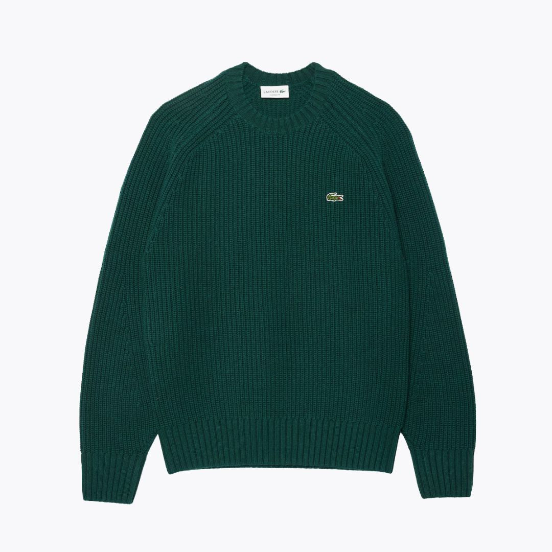 LC Thick Carded Wool Crew Neck Sweater LC Thick Carded Wool Crew Neck Sweater Slate Crown Sinople green S 