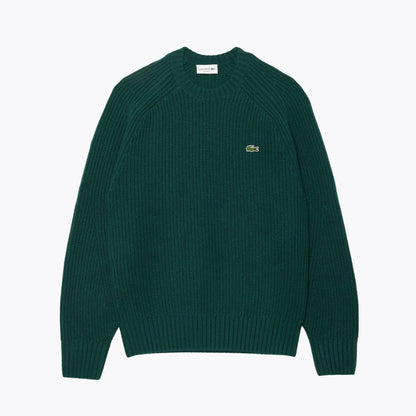 LC Thick Carded Wool Crew Neck Sweater LC Thick Carded Wool Crew Neck Sweater Slate Crown Sinople green S 