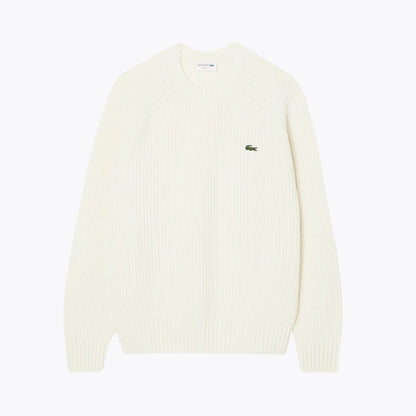 LC Thick Carded Wool Crew Neck Sweater LC Thick Carded Wool Crew Neck Sweater Slate Crown White S 