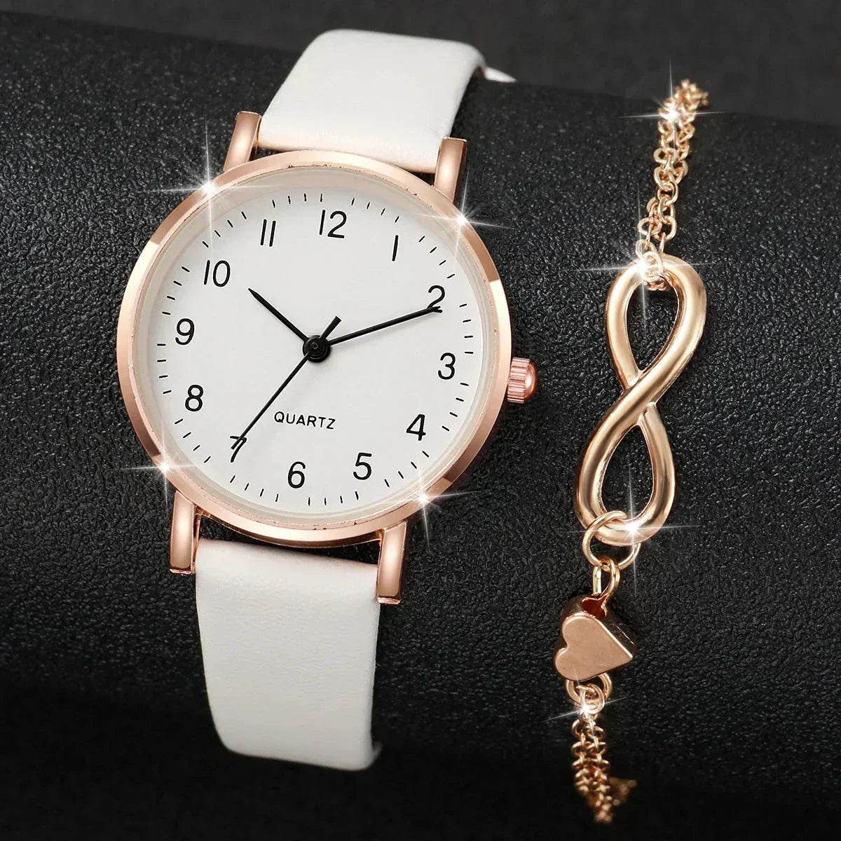 Leather strap watch + Gift Belleza & Glamour 