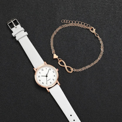 Leather strap watch + Gift Belleza & Glamour 