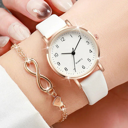 Leather strap watch + Gift Belleza & Glamour 