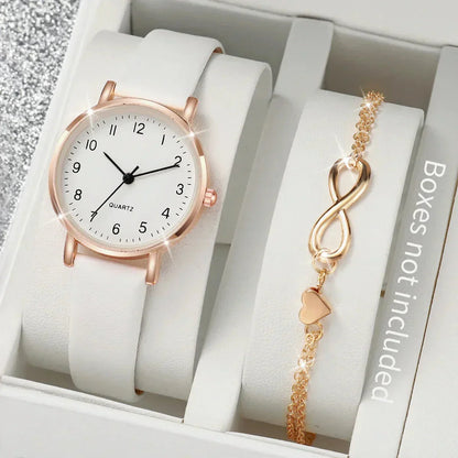 Leather strap watch + Gift Belleza & Glamour 