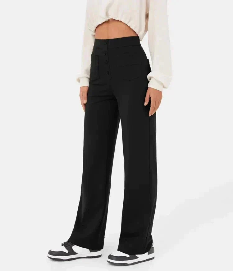 Lily™ | High-Waist Casual Pants women pants Belleza & Glamour Black S 