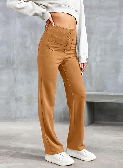 Lily™ | High-Waist Casual Pants women pants Belleza & Glamour Brown S 