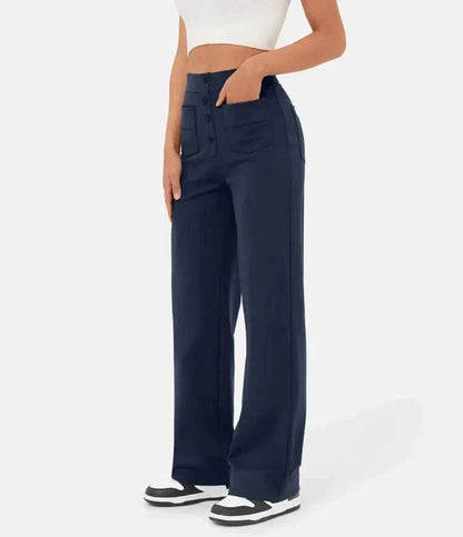 Lily™ | High-Waist Casual Pants women pants Belleza & Glamour Navy Blue S 