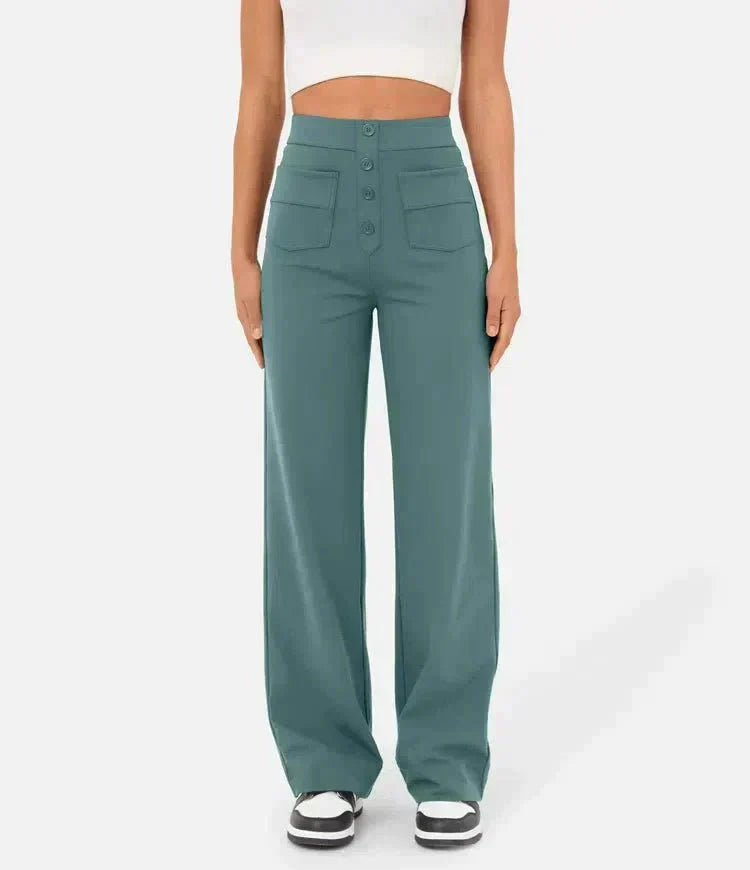 Lily™ | High-Waist Casual Pants women pants Belleza & Glamour Stone Green S 
