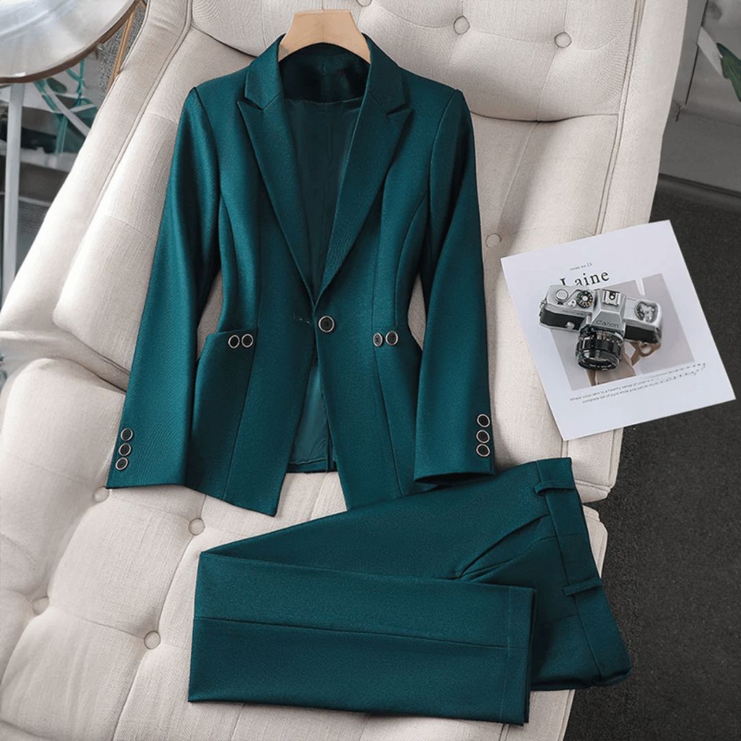 Luxe | Confident Blazer Set Coat and Jacket Belleza & Glamour Green S 