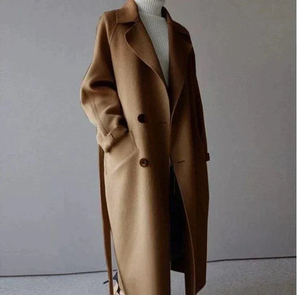 Luxora | Luxe Wool Trench Belleza & Glamour BROWN S 