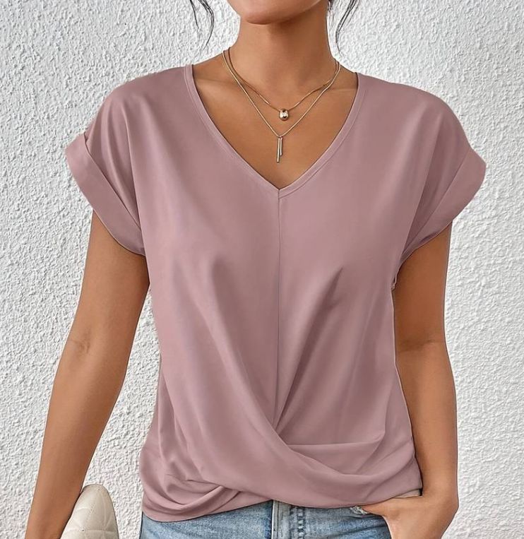 Marine - WOMEN'S V- NECK SHIRT Shirt Belleza & Glamour Pink M 