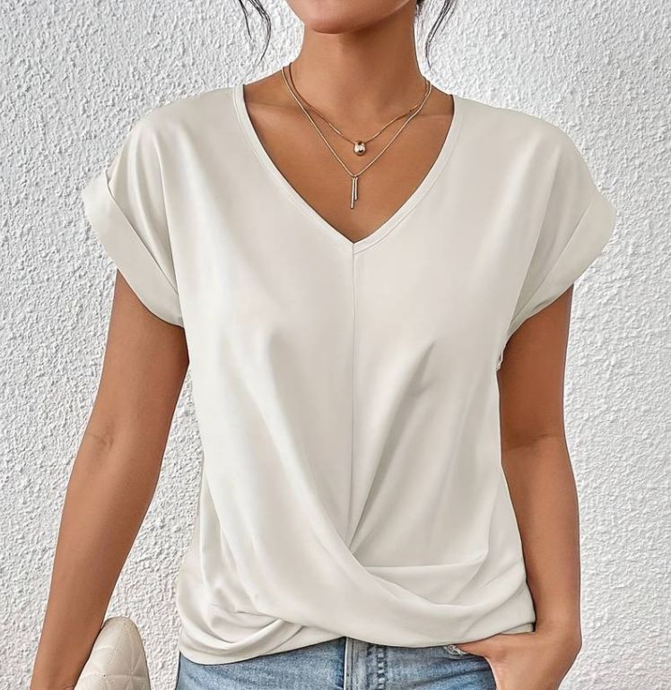 Marine - WOMEN'S V- NECK SHIRT Shirt Belleza & Glamour White M 