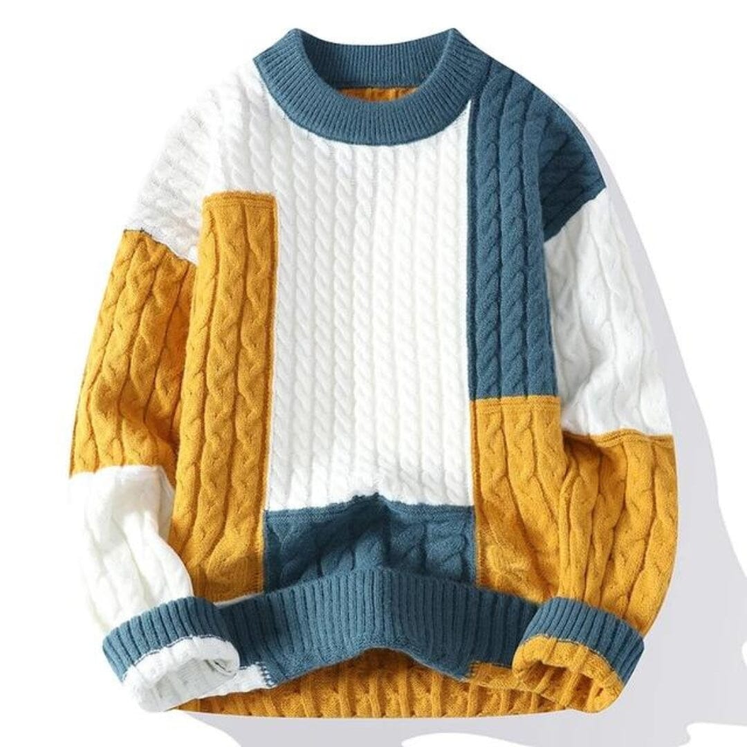 Mia | Craft Sweater Sweater Belleza & Glamour M Blue/Yellow 