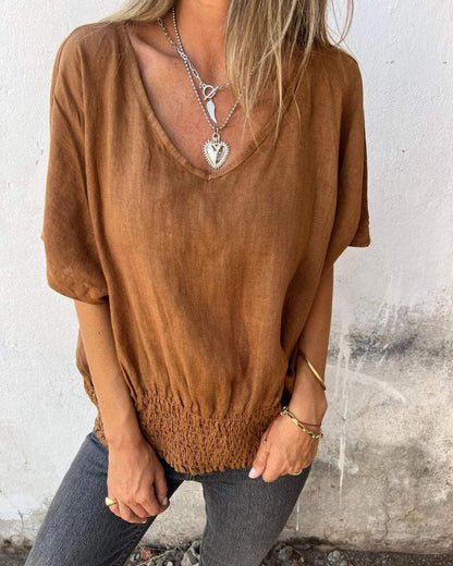 Muse - V-Neck Boho Tee Shirt Belleza & Glamour 