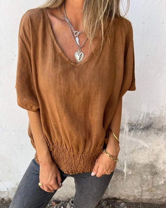 Muse - V-Neck Boho Tee Shirt Belleza & Glamour 